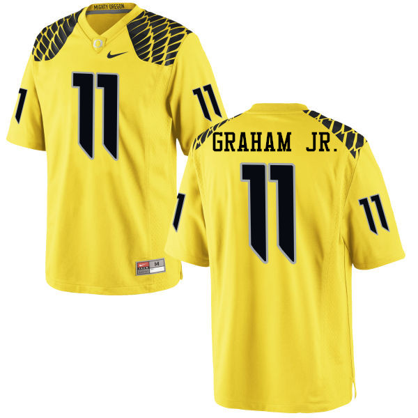 Men #11 Thomas Graham Jr. Oregon Ducks College Football Jerseys-Yellow - Click Image to Close